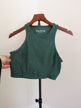 Outdoor Voices High Neck Sports Bra Forest Green
